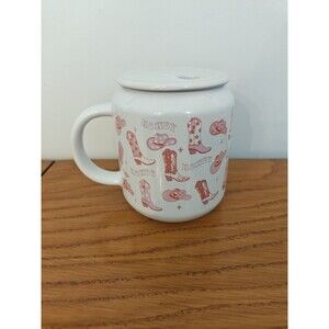 Everything Fab Cowgirl Boots Hat HOWDY Sipper Mug With Lid